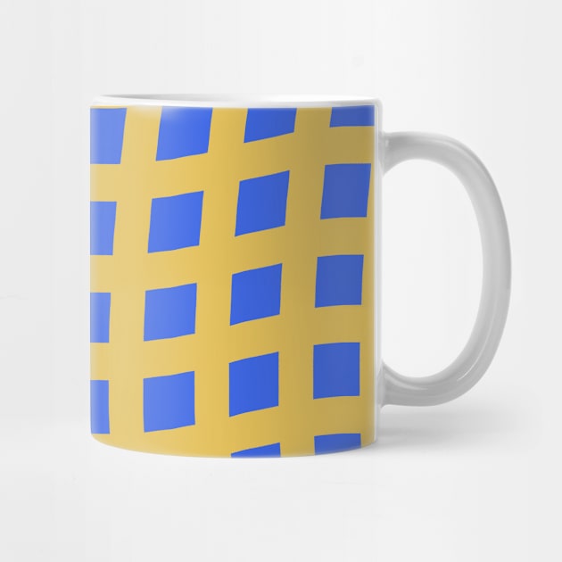 Curvy Grid Pattern (Blue and Yellow) by cecececececelia